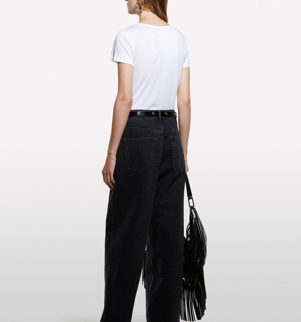 T-shirt girocollo bianca - t-shirt a manica corta da donna - Bianco | Sisley image number 2